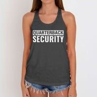 Football Offensive Line Lineman Quarterback Protection Women's Knotted Racerback Tank