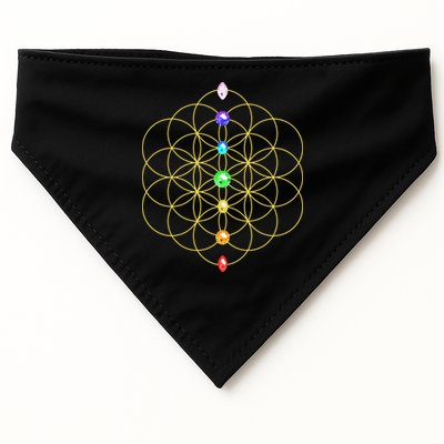 Flower Of Life 7 Chakras Sacred Geometry Yoga Meditation Hoodie USA-Made Doggie Bandana