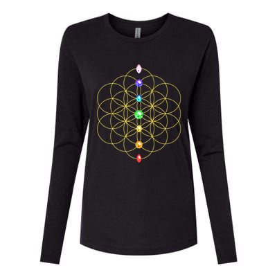 Flower Of Life 7 Chakras Sacred Geometry Yoga Meditation Hoodie Womens Cotton Relaxed Long Sleeve T-Shirt