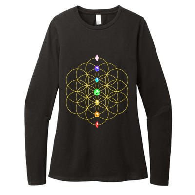 Flower Of Life 7 Chakras Sacred Geometry Yoga Meditation Hoodie Womens CVC Long Sleeve Shirt