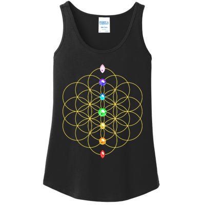 Flower Of Life 7 Chakras Sacred Geometry Yoga Meditation Hoodie Ladies Essential Tank