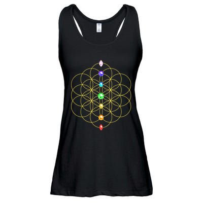 Flower Of Life 7 Chakras Sacred Geometry Yoga Meditation Hoodie Ladies Essential Flowy Tank