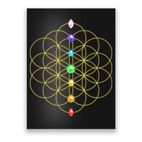 Flower Of Life 7 Chakras Sacred Geometry Yoga Meditation Hoodie Poster