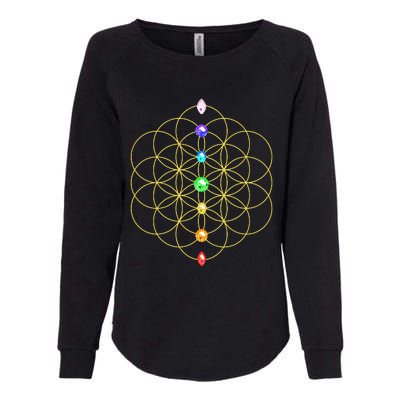 Flower Of Life 7 Chakras Sacred Geometry Yoga Meditation Hoodie Womens California Wash Sweatshirt