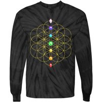 Flower Of Life 7 Chakras Sacred Geometry Yoga Meditation Hoodie Tie-Dye Long Sleeve Shirt