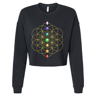 Flower Of Life 7 Chakras Sacred Geometry Yoga Meditation Hoodie Cropped Pullover Crew