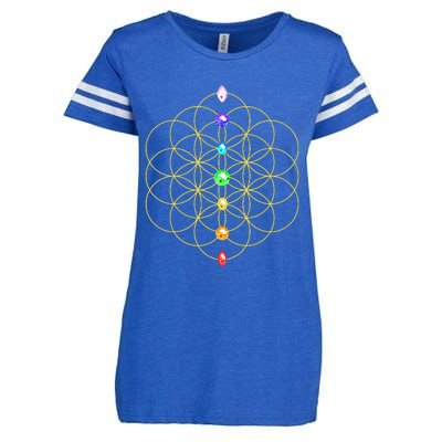 Flower Of Life 7 Chakras Sacred Geometry Yoga Meditation Hoodie Enza Ladies Jersey Football T-Shirt