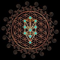 Flower Of Life Tree Of Life Sacred Geometry Kabbalah Funny Gift Impact Tech Backpack