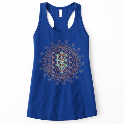 Flower Of Life Tree Of Life Sacred Geometry Kabbalah Funny Gift Womens Tank Top