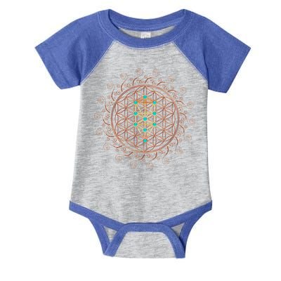 Flower Of Life Tree Of Life Sacred Geometry Kabbalah Funny Gift Infant Baby Jersey Bodysuit