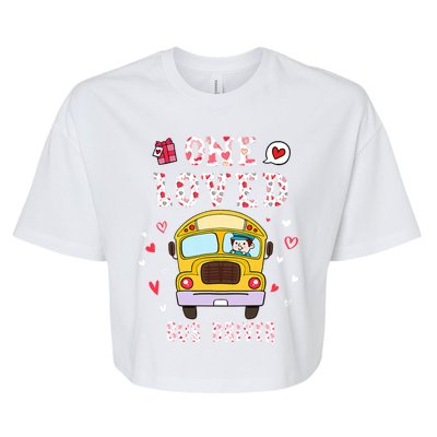 Funny One Loved Bus Driver Valentines Day School Gift Bella+Canvas Jersey Crop Tee