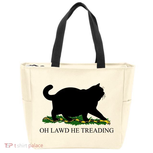 Funny Oh Lawd He Treading Meme Dont Tread On Me Zip Tote Bag