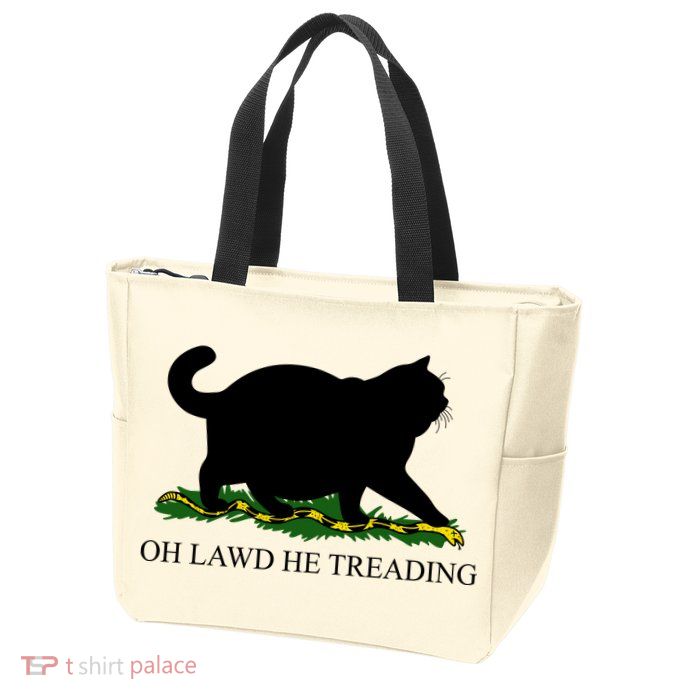 Funny Oh Lawd He Treading Meme Dont Tread On Me Zip Tote Bag