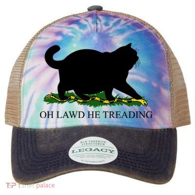 Funny Oh Lawd He Treading Meme Dont Tread On Me Legacy Tie Dye Trucker Hat