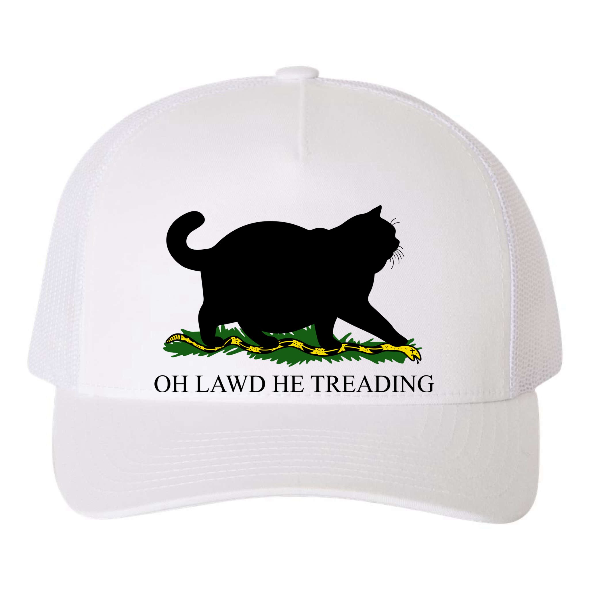 Funny Oh Lawd He Treading Meme Dont Tread On Me Yupoong Adult 5-Panel Trucker Hat