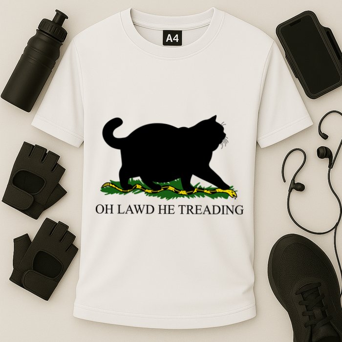 Funny Oh Lawd He Treading Meme Dont Tread On Me Performance Shirt