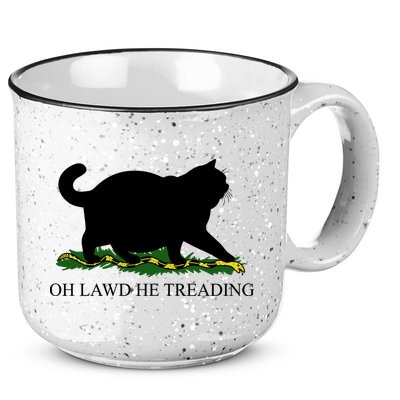 Funny Oh Lawd He Treading Meme Dont Tread On Me 15oz Campfire Ceramic Mug
