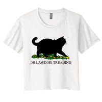 Funny Oh Lawd He Treading Meme Dont Tread On Me Crop Top