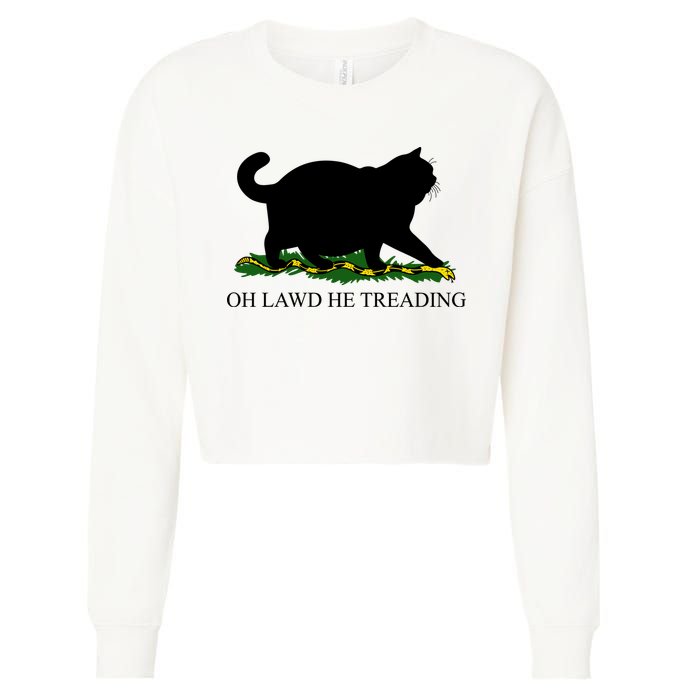 Funny Oh Lawd He Treading Meme Dont Tread On Me Cropped Pullover Crew