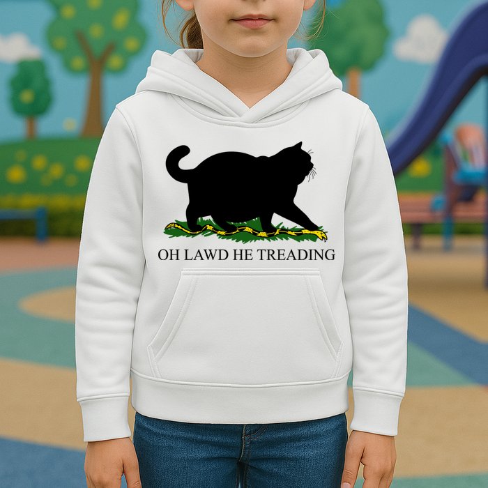 Funny Oh Lawd He Treading Meme Dont Tread On Me Kids Hoodie