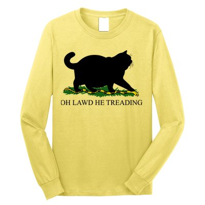 Funny Oh Lawd He Treading Meme Dont Tread On Me Long Sleeve Shirt