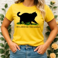 Funny Oh Lawd He Treading Meme Dont Tread On Me Womens T-Shirt