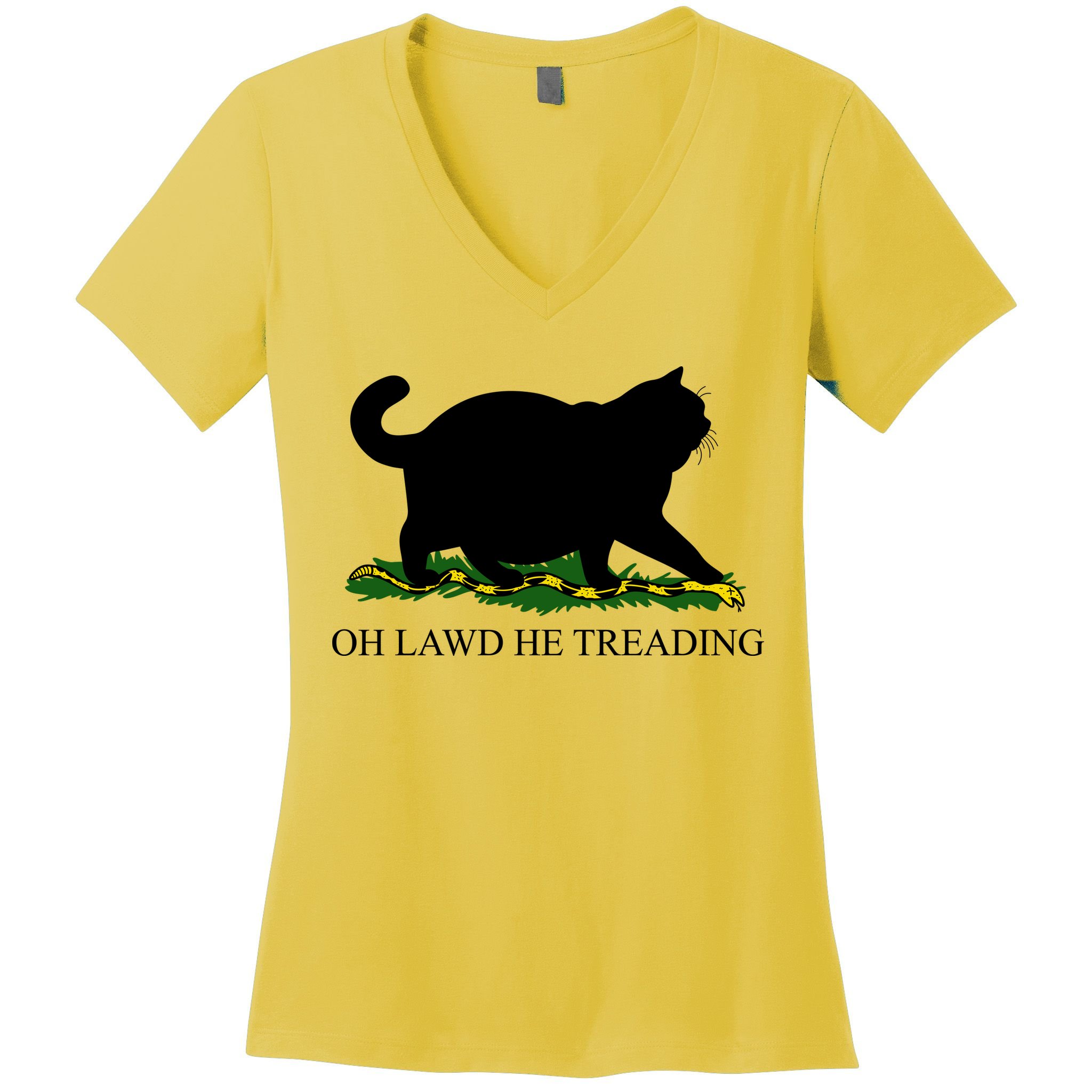 Funny Oh Lawd He Treading Meme Dont Tread On Me Women's V-Neck T-Shirt