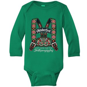 Funny Oktoberfest Lederhosen Baby Long Sleeve Bodysuit