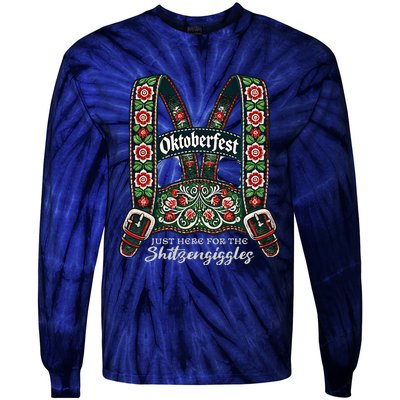 Funny Oktoberfest Lederhosen Tie-Dye Long Sleeve Shirt