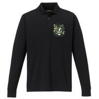 Full Of Life Skull Gardening Garden Leaves Nature Performance Long Sleeve Polo