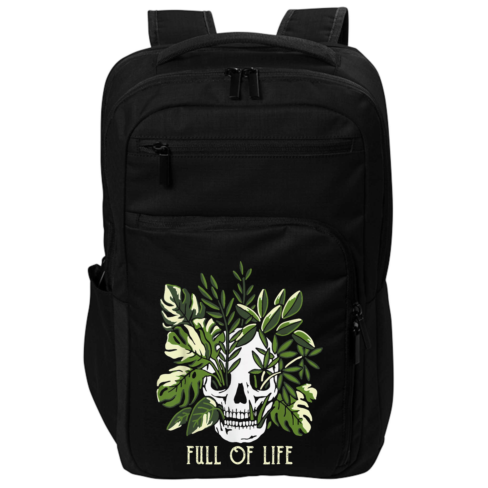 Full Of Life Skull Gardening Garden Leaves Nature Impact Tech Backpack