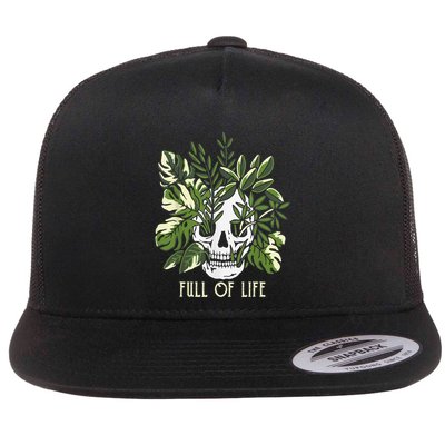 Full Of Life Skull Gardening Garden Leaves Nature Flatbill Hat