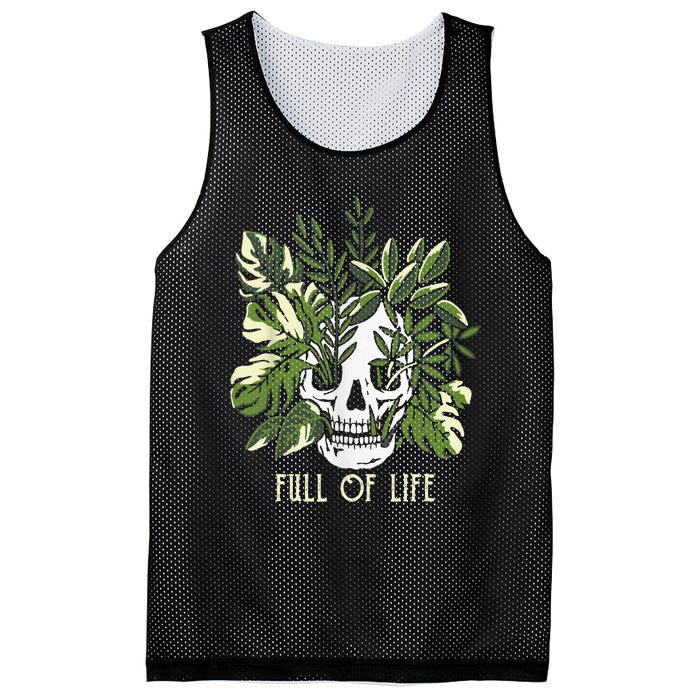 Full Of Life Skull Gardening Garden Leaves Nature Mesh Reversible Basketball Jersey Tank