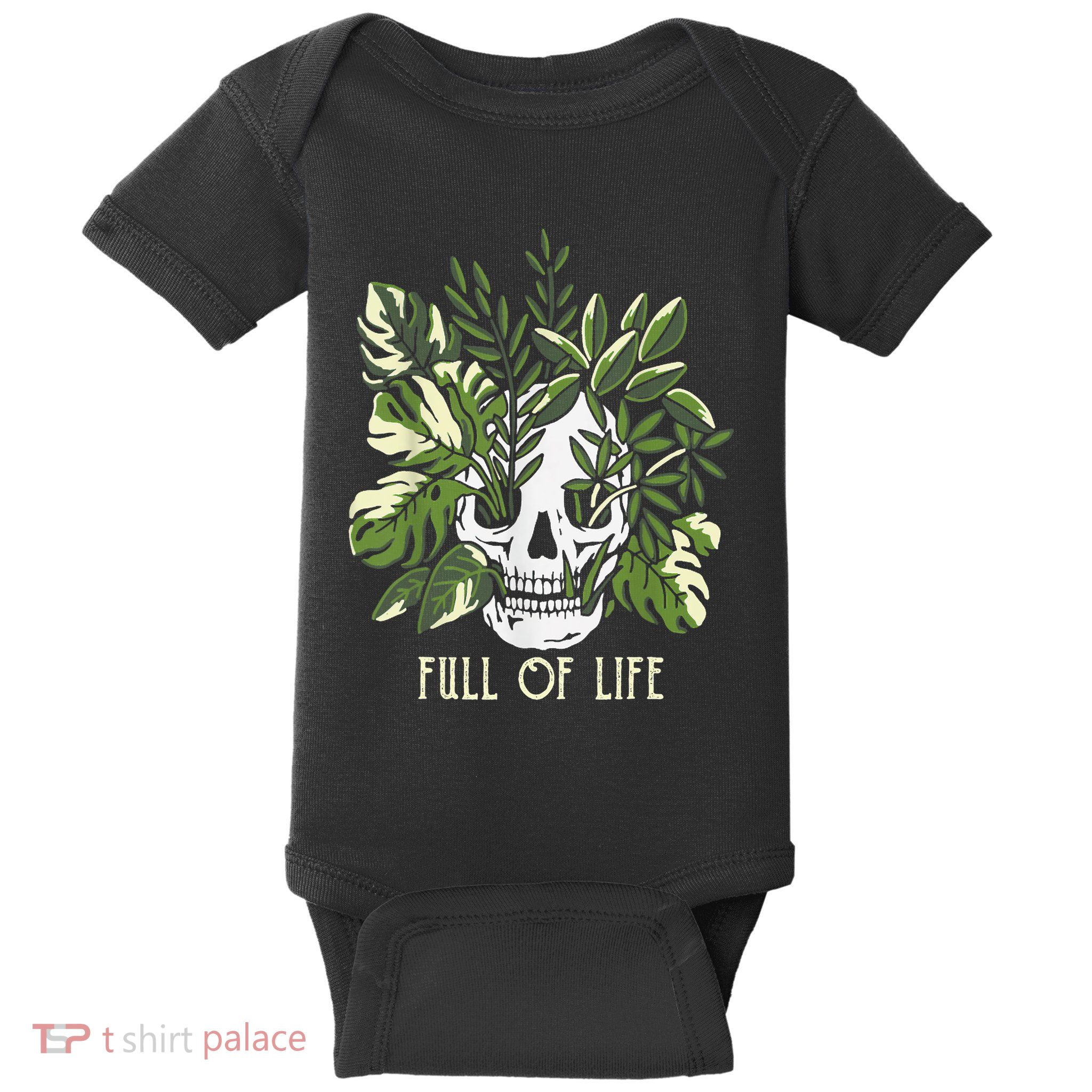 Full Of Life Skull Gardening Garden Leaves Nature Baby Bodysuit