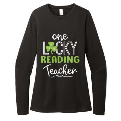 Funny One Lucky Reading Teacher Funny Gift St Patricks Day Funny Gift Womens CVC Long Sleeve Shirt