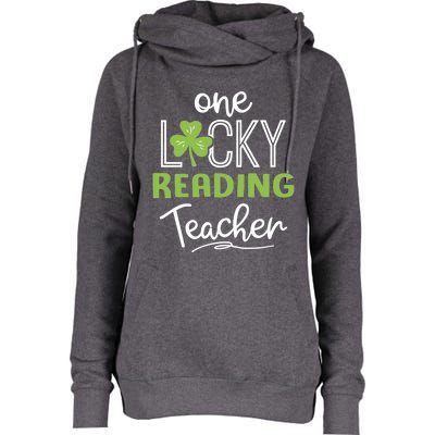 Funny One Lucky Reading Teacher Funny Gift St Patricks Day Funny Gift Womens Funnel Neck Pullover Hood