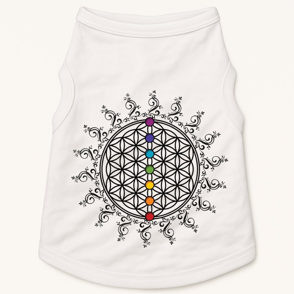 Flower Of Life Sacred Geometry Yoga Chakras Meditation Doggie Tank