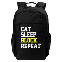 football offensive lineman funny Eat sleep Block repeat Premium Backpack