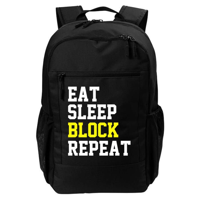 football offensive lineman funny Eat sleep Block repeat Premium Backpack