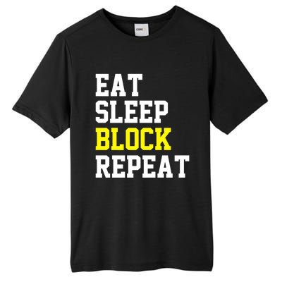 football offensive lineman funny Eat sleep Block repeat Premium Tall Fusion ChromaSoft Performance T-Shirt