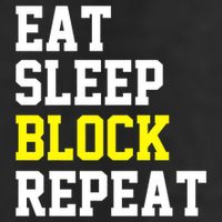football offensive lineman funny Eat sleep Block repeat Premium 11oz C Handle Ceramic Mug