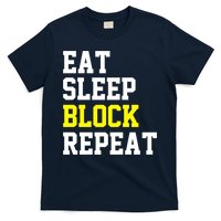 football offensive lineman funny Eat sleep Block repeat Premium T-Shirt