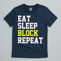 football offensive lineman funny Eat sleep Block repeat Premium T-Shirt