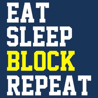football offensive lineman funny Eat sleep Block repeat Premium T-Shirt