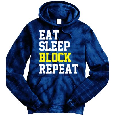 football offensive lineman funny Eat sleep Block repeat Premium Tie Dye Hoodie