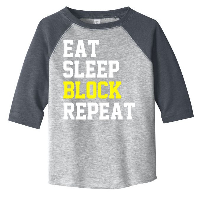 football offensive lineman funny Eat sleep Block repeat Premium Toddler Fine Jersey T-Shirt