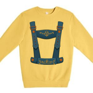 Funny Oktoberfest Lederhosen Costume Premium Crewneck Sweatshirt