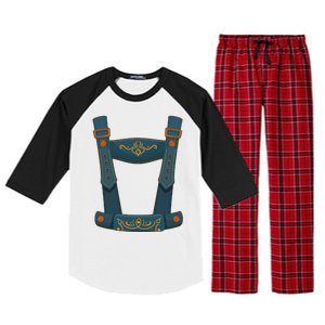 Funny Oktoberfest Lederhosen Costume Raglan Sleeve Pajama Set