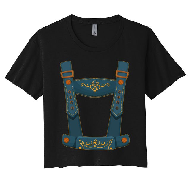 Funny Oktoberfest Lederhosen Costume Crop Top