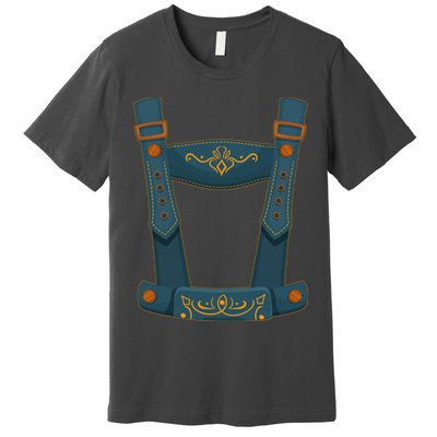 Funny Oktoberfest Lederhosen Costume Premium T-Shirt